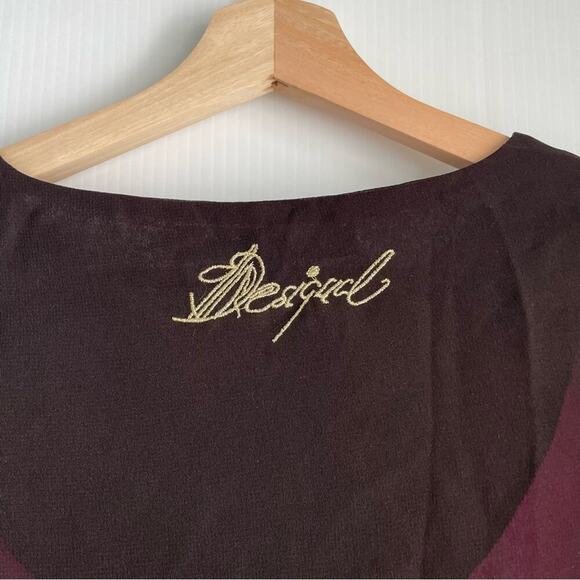 Desigual Elizabeth long sleeve shirred hem and cuffs sheer top size extra small - Picture 7 of 10